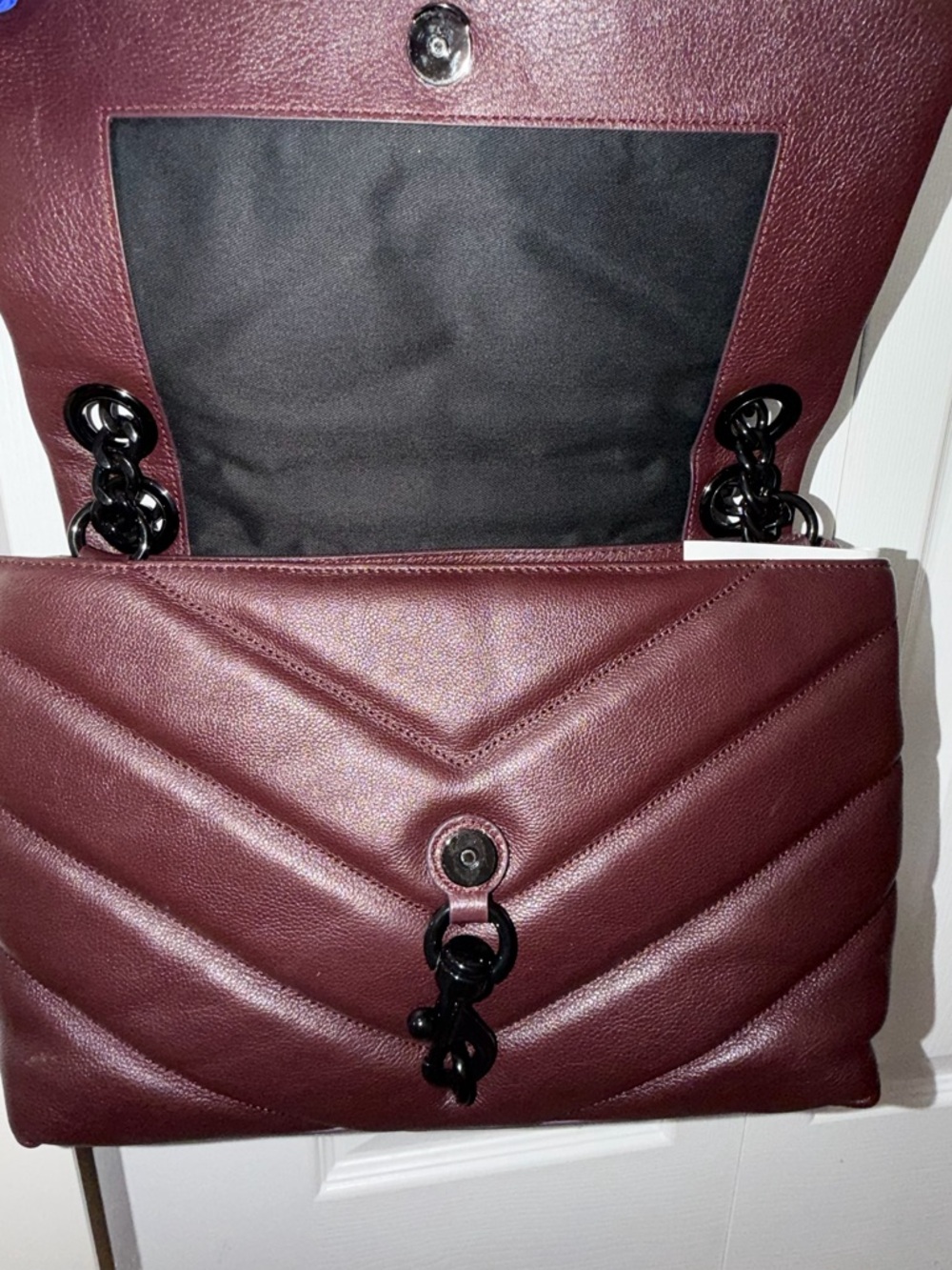 Rebecca Minkoff Maxi Edie Quilted Leather Shoulder Bag In Concord - Picture 3 of 6